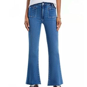 PAIGE Denim Marlow Skimmer Flare Jeans - Florea Blue Size 23 Petite New With Tag